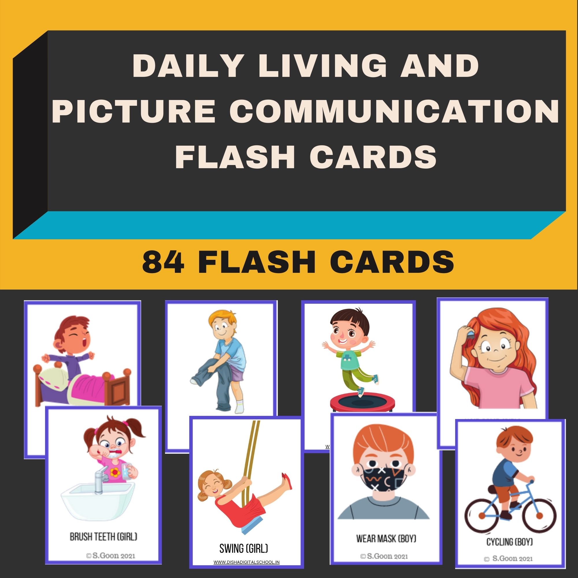 84 Autism Communication Flash Cards - DISHA
