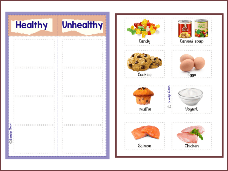 Healthy Unhealthy Food Sorting Activity - DISHA