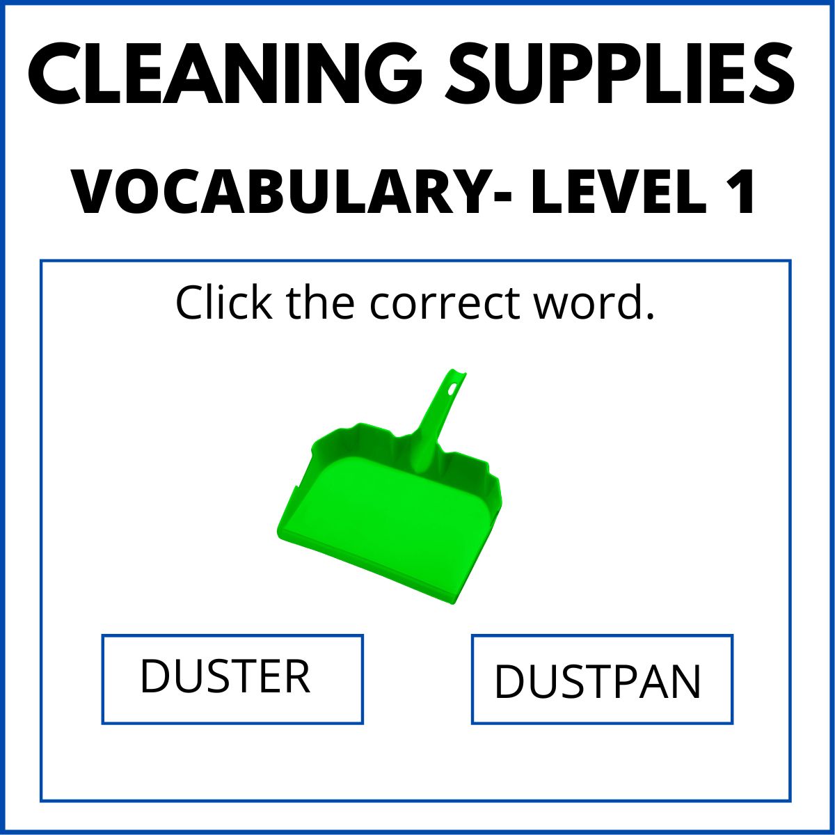 Cleaning Supplies Vocabulary