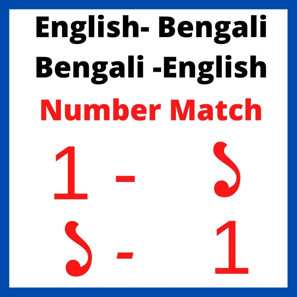 English to Bengali Number Match